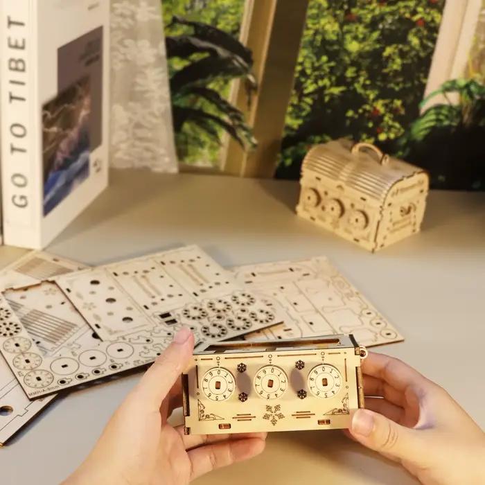Puzzle 3D en bois, boîte au trésor à monter soi-même