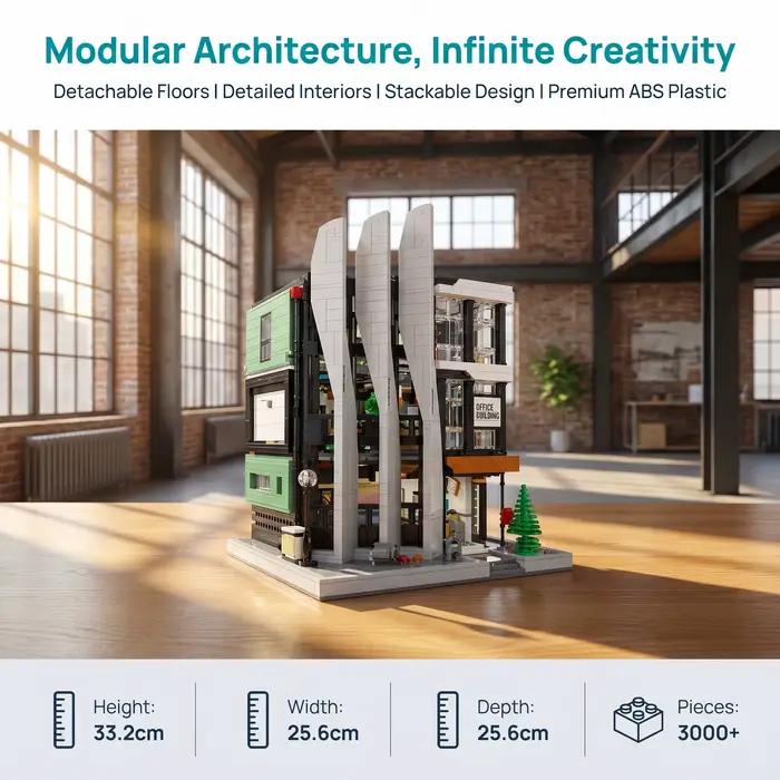 Ensemble de blocs de construction MOC pour immeuble de bureaux