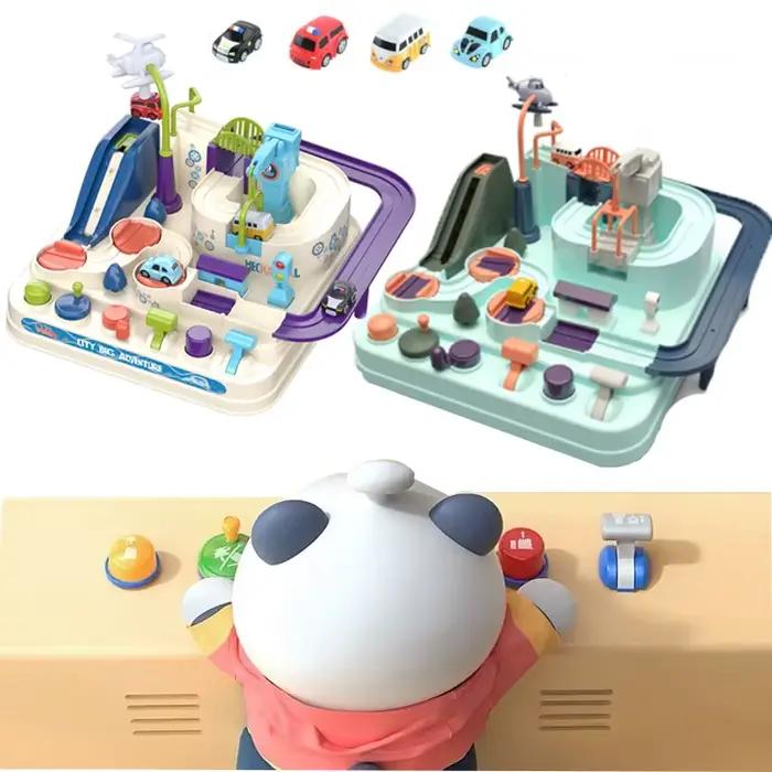 4 voitures Rail voiture Train piste jouets pour enfants Montessori garçons filles cadeaux de noël