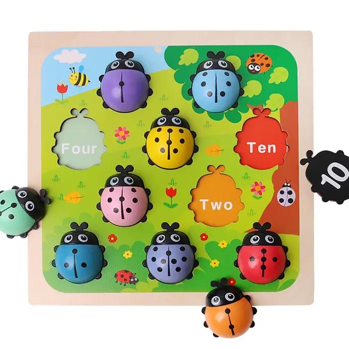 Jeu de comptage avec bâtonnets en forme de coccinelle