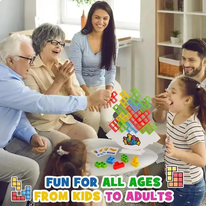Tetra Tower Fun Balance blocs de construction empilables jeu de société pour enfants adultes amis équipe dortoir jeu familial cadeaux de nuit et de fête