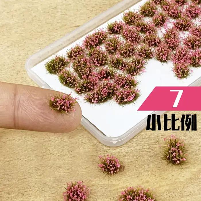 53 pièces/boîte Miniature fleur herbe modèle ABS plantes matériaux pour bricolage HO chemin de fer/c