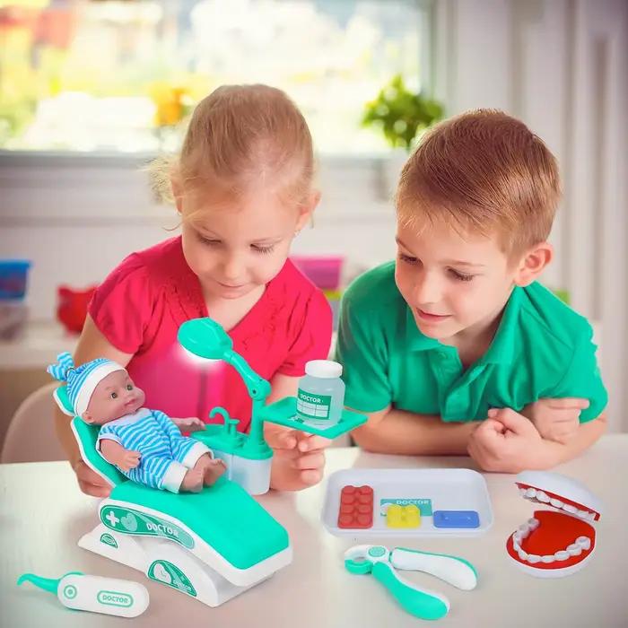 Ensemble de jouets de simulation de médecin pour enfants, jeu de scène médical, outils d'infirmière de dentiste, ensemble de jeu de jouet d'institution médicale