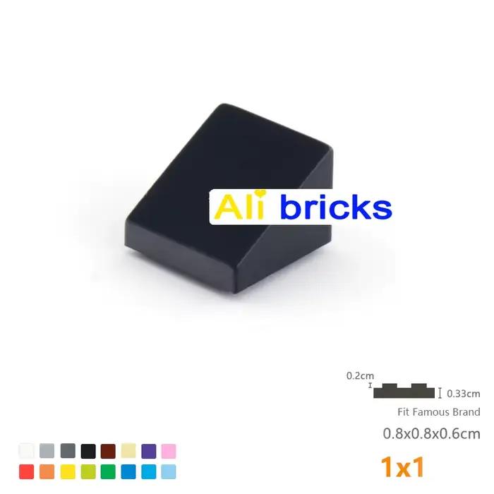 Blocs de construction pour enfants, 100 pièces, briques biseautées lisses, 1x1, taille créative éduc