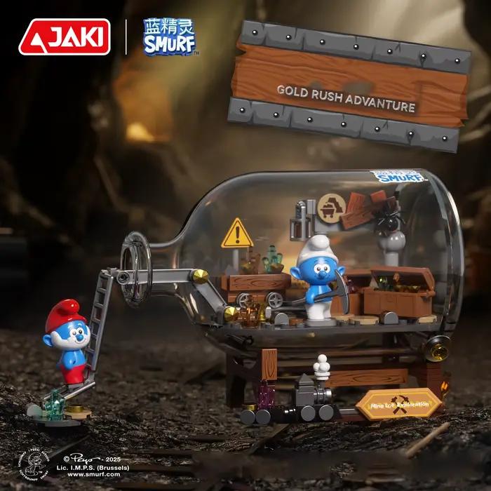 Blocs de construction Les Smurfs Bouteille à la flotte Jardin de culture de champignons Aventure de la ruée vers l'or Maison de boissons aux fruits Jouets éducatifs DIY cadeaux pour adultes et enfants fantaisie et imagination
