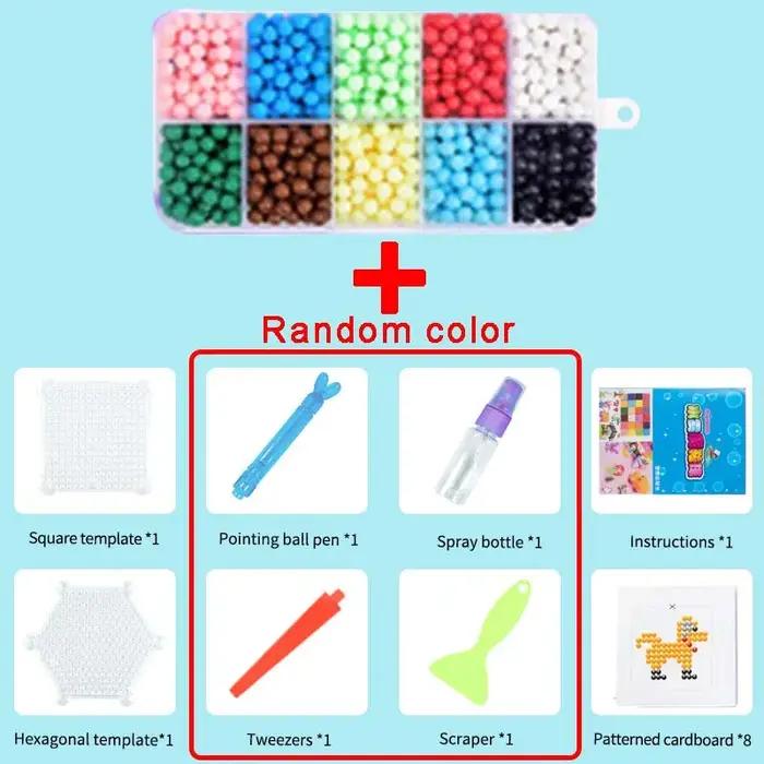 1000 pièces/boîte bricolage pulvérisation d'eau perles magiques ensemble de jouets faits à la main perles de cristal de couleur pour enfants Puzzle artisanat Kit cadeau variété jouets de haricots