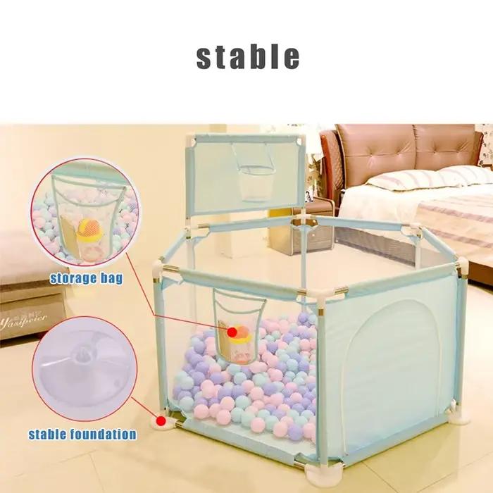 Parc hexagonal pour bébé avec panier de basket aire de jeux pour bébé activités de sécurité clôture parcs pour enfants occasions spéciales jouets sécurisés pour enfant