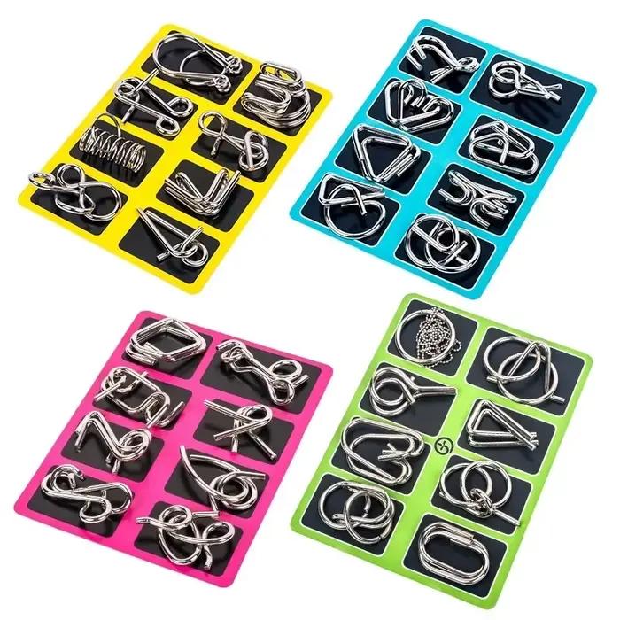 8 pièces/ensemble métal Montessori Puzzle fil esprit casse-tête Puzzles enfants adultes jeu interactif soulageant jouet