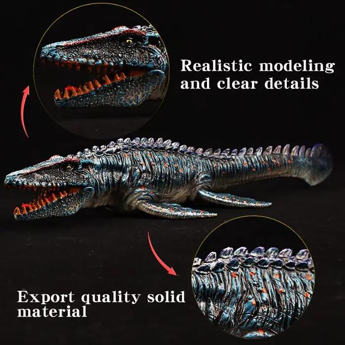 Modèle réaliste Mosasaurus Simulation de dinosaure jurassique Figurine d'action Jouet éducatif en PVC pour enfants Cadeau de décoration Occasions spéciales