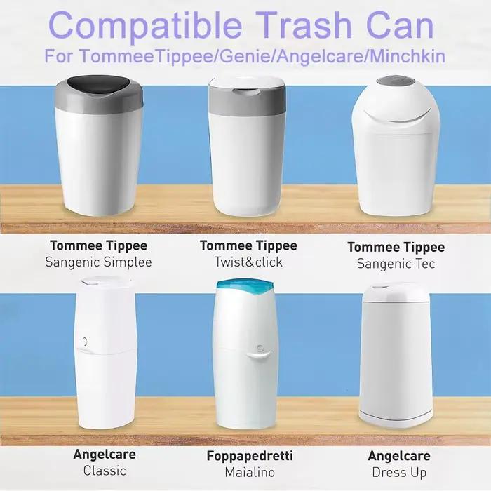 Sacs poubelles de rechange pour poubelles à couches robustes et anti-odeur pour maternité et enfants de 0 à 12 ans compatibles avec Tommee Tippee, Sangenic, Angelcare, Genie et Munchkin