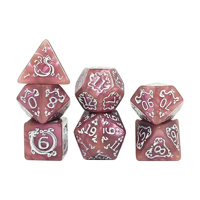 Ensemble de 7 pièces de dés de dragon pour jeux de rôle et de société, motifs uniques, robustes et décoratifs pour collectionneurs et amateurs de fantasy