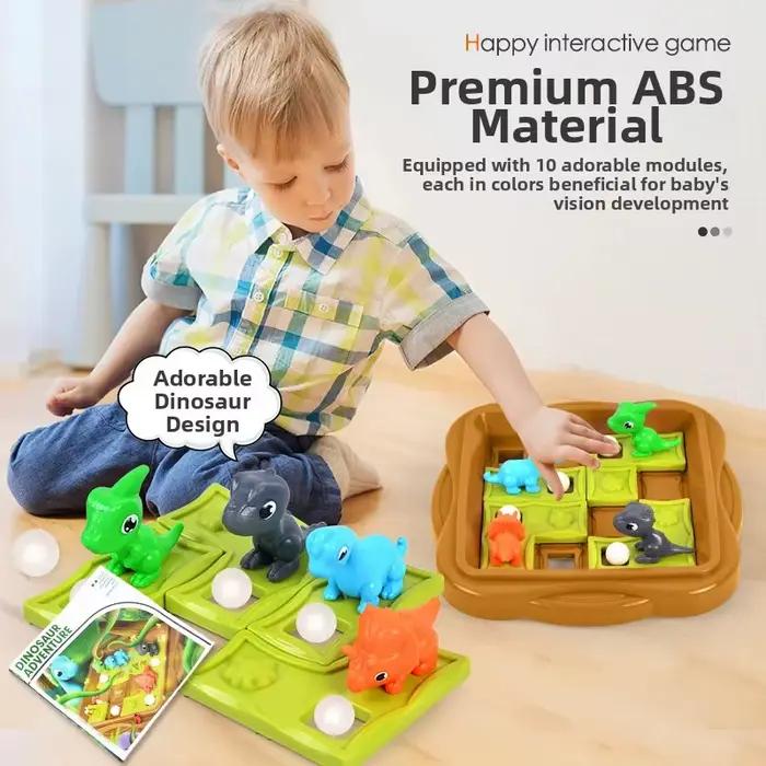 Jeu de puzzle à billes en forme de labyrinthe de dinosaures pour enfants, entraînement à la pensée logique, jouet éducatif de table, cadeau interactif parent-enfant