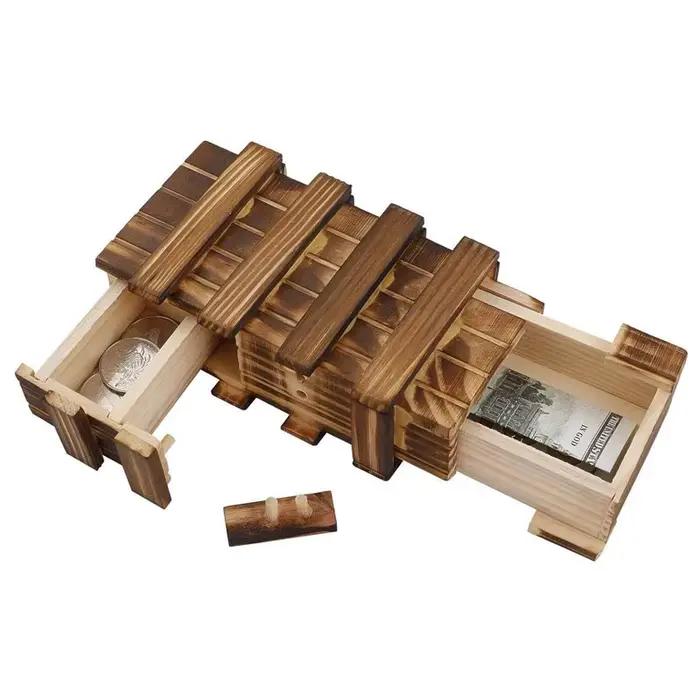 Boîte secrète casse-tête boîtes de puzzle en bois avec compartiments cachés tiroirs magiques cadeau d'anniversaire pour adultes et adolescents