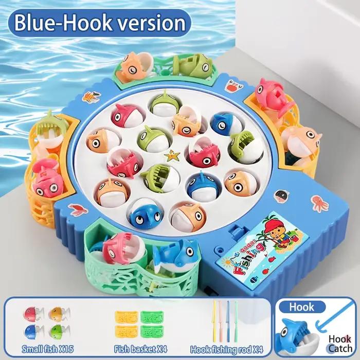 Plaque de jeu de pêche rotative magnétique-jouet de pêche avec musique pour développer la Coordinati