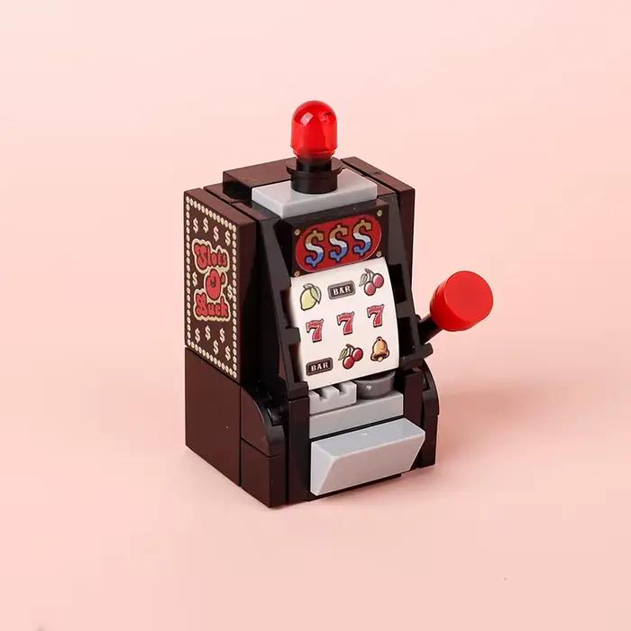 MOC City – blocs de construction de Table de Poker, fentes, Console de jeu de balle de Ski, cartes d'échecs, Machine de jeu, scène de salle, briques, jouets cadeau