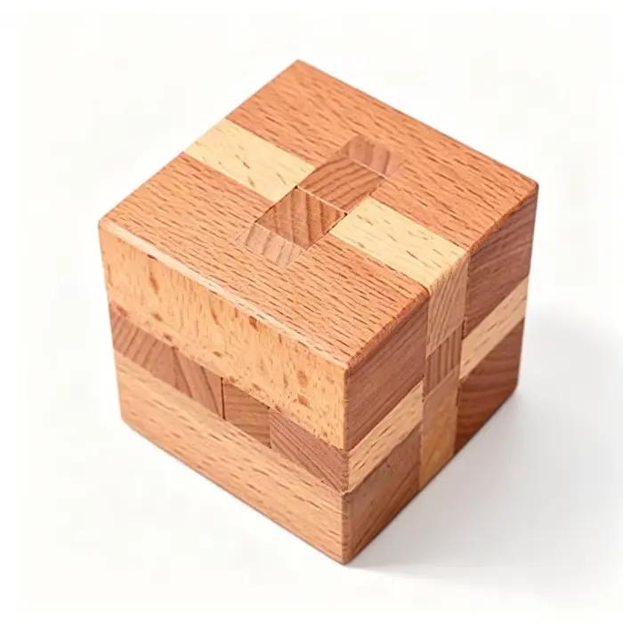 Cubes de puzzle en bois Luban Lock casse-têtes 3D pour enfants et adultes défis de logique et d'intelligence jeux de plateau et puzzles occasionnels