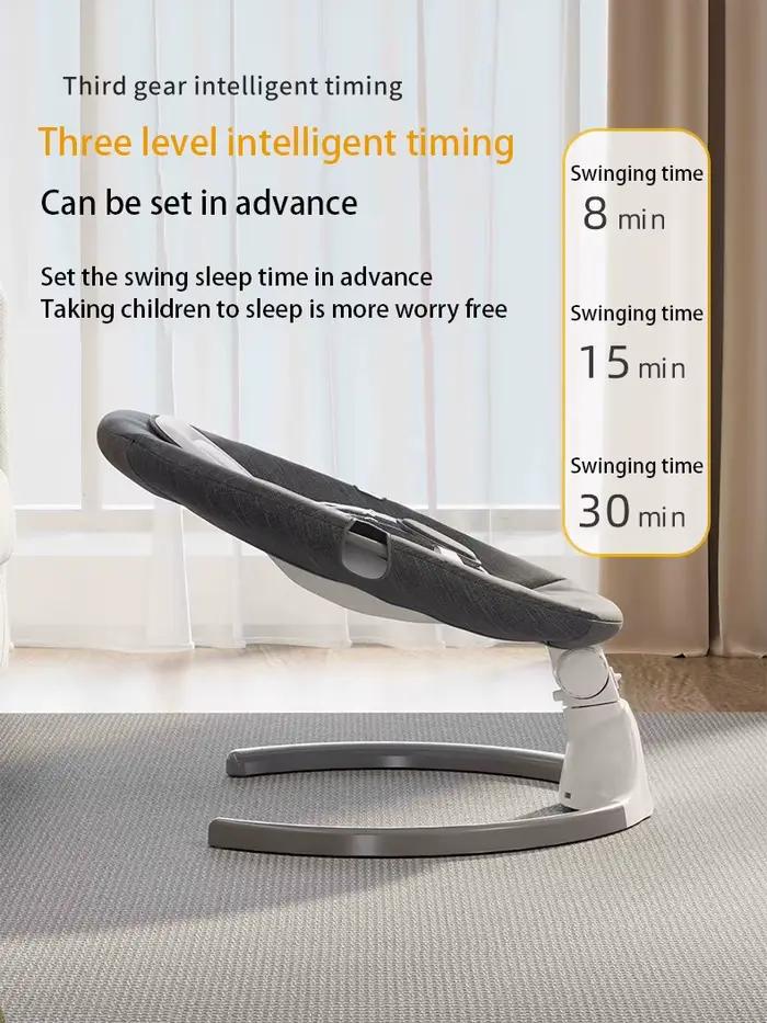 Berceau Électrique Bluetooth pour Bébé avec Moustiquaire, Chaise Berçante Musicale Bluetooth, Lit Bé