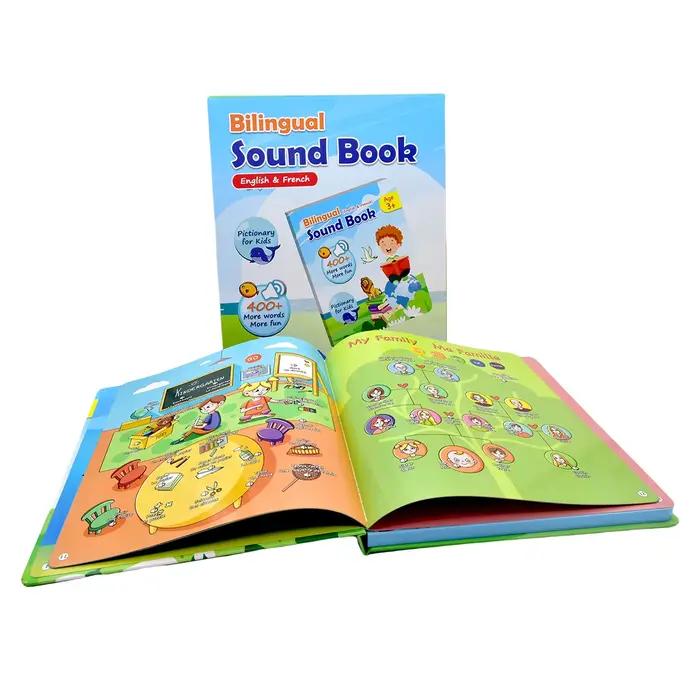 Livre sonore bilingue français anglais, Machine d'apprentissage, livres électroniques tactiles, livre électronique pour enfants, jouet éducatif parlant