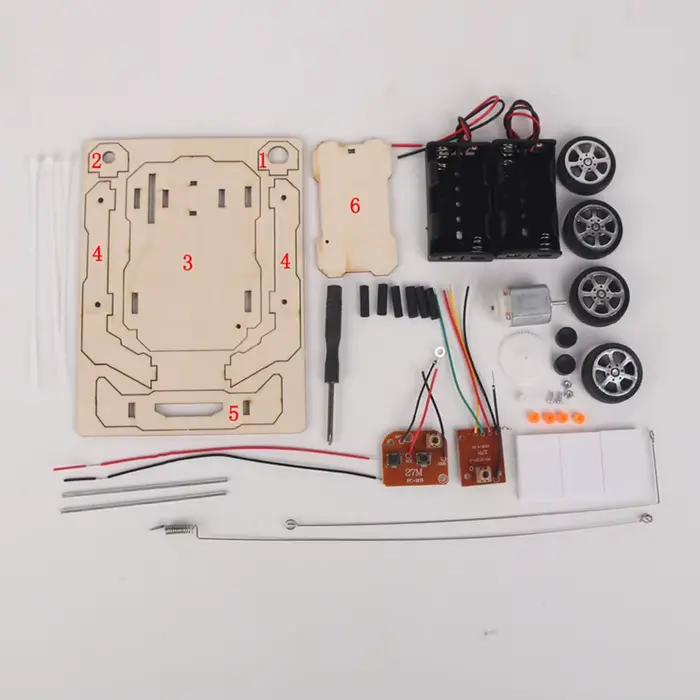 Kit d'assemblage de modèle de voiture RC, bricolage, Mini projet d'enseignement et d'apprentissage S