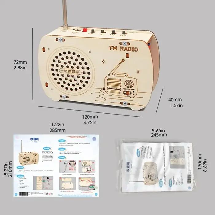 Kit de Construction Radio en Bois Apprentissage Electronique Interactive Formation Pratique Kits Expérimentaux Développement Logique Occasions Spéciales