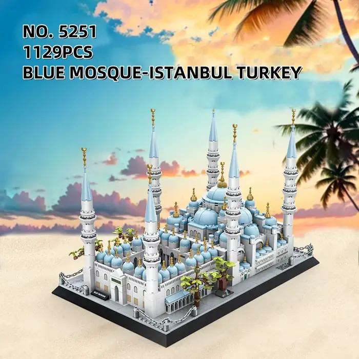 1129 pièces mosquée bleue Istanbul Architecture blocs de Construction petites particules briques à monter soi-même