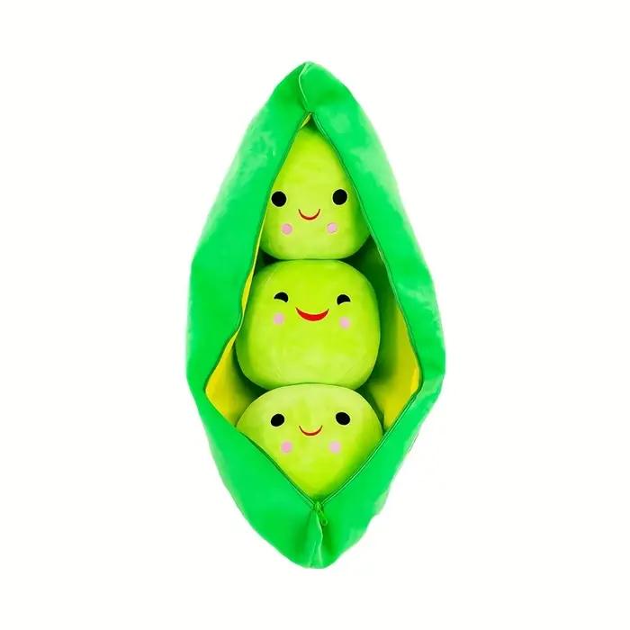1 adorable jouet en peluche pour chien en forme de coque de pois avec visage souriant - Doux, intera