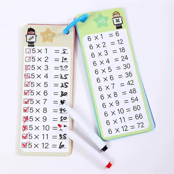 Cartes de formation mathématique pour enfants et adolescents addition soustraction multiplication division stylo effaçable apprendre les mathématiques en famille à la maison ou à l'école occasions spéciales anniversaire noël