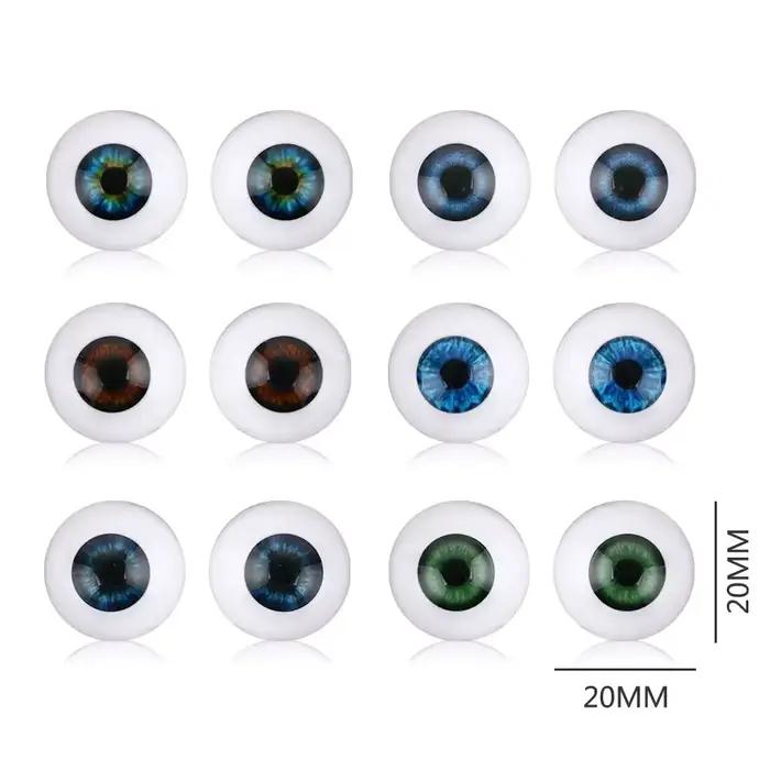 Accessoires de poupée demi-ronds avec yeux réalistes en plastique acrylique pour Halloween et déguisements occasions spéciales