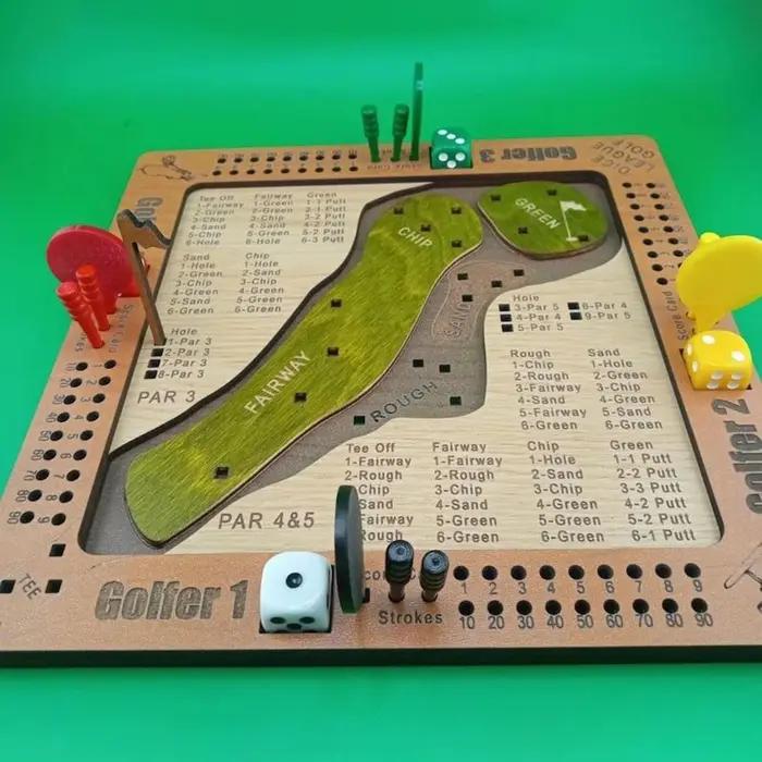 Jeu de dés de Golf en Bois Jouet de Golf Stimulant Jeu de Fête Pour Adultes Parties Familiales Occasions Spéciales