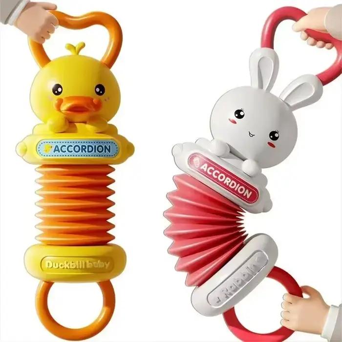 Jouet accordéon créatif pour enfants, dessin animé, Instrument éducatif précoce, développement du cerveau, Portable, léger, pour voyage, cadeau d'anniversaire