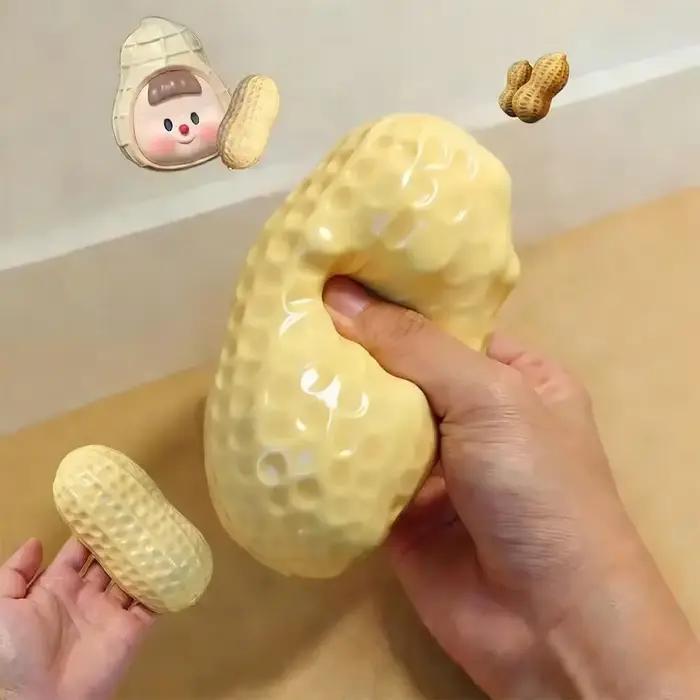 Balle anti-stress en forme d'arachide, jouet à presser, jouet sensoriel doux comme du beurre, jouet anti-stress à rebond lent, cadeaux surprise