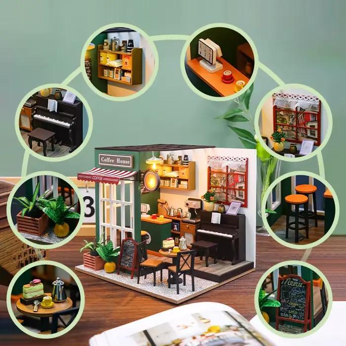 Kit de Construction de Modèle de Maison de Course Miniature en Bois Puzzle 3D Éducateur Architectural Occasions Spéciales Enfants Adolescents