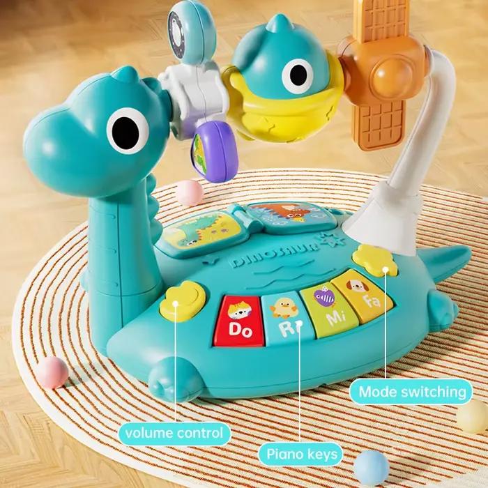 Jouets de piano musical rotatif pour bébé avec son doux, clavier éducatif pour enfants de 3 à 6 ans, jouet musical pour le développement sensoriel et la coordination œil-main
