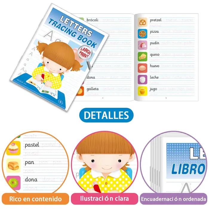 Cahier d'exercices d'écriture multi-géniques anglais. Convient pour la pratique de l'écriture manuscrite dans l'école maternelle et la maternelle.