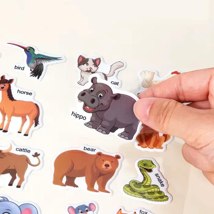 Livre d'autocollants de dessin animé réutilisable pour enfants, jeu de Puzzle à bricoler soi-même, jouets classiques d'apprentissage éducatif pour enfants de 2 à 4 ans, cadeaux