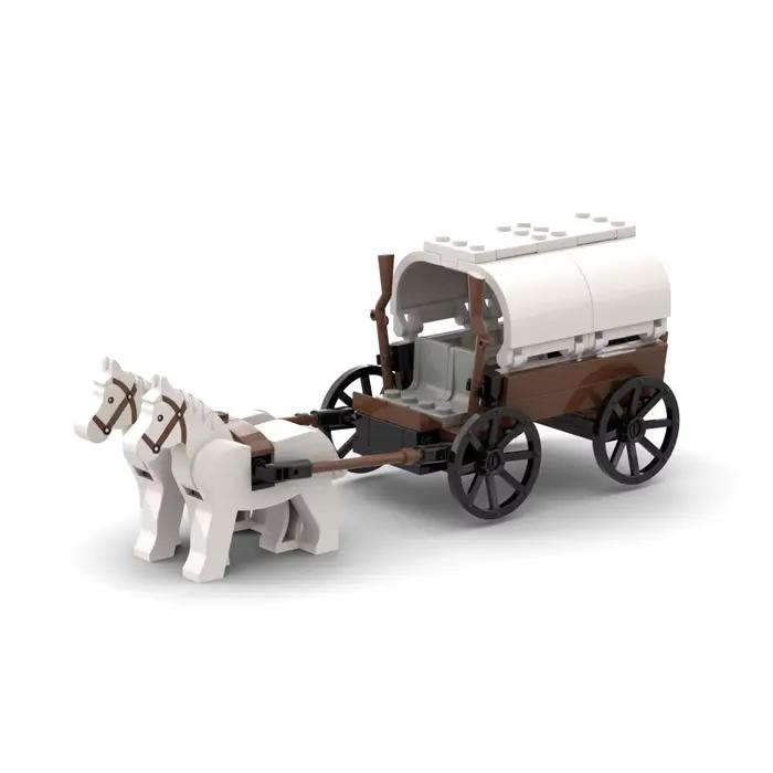 Modèle de chariot médiéval occidental créatif MOC