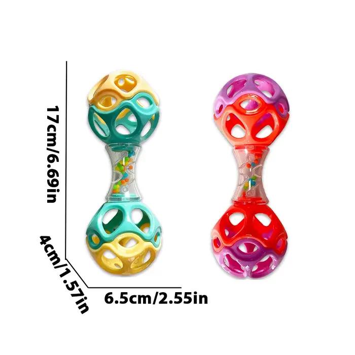 Jouet de dentition et de préhension pour bébé, boule à hochet en caoutchouc souple pour le développement sensoriel, cadeaux idéaux pour les nouveau-nés
