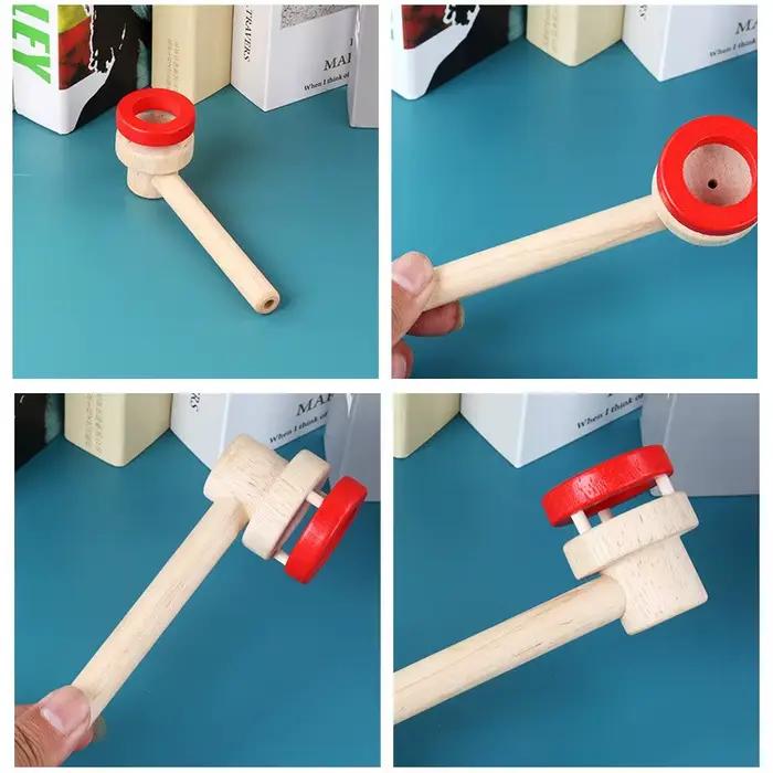 Jeu éducatif intellectuel en bois avec souffleur de balle flottante