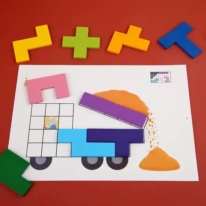 Puzzles Géométriques en Bois Défi Impossible Combustion du Cerveau Décompression Qi Esprit Casse-Tête Pour Adultes Enfants Occasions Spéciales