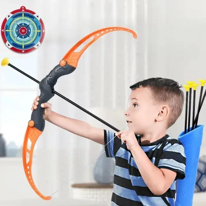 Ensemble d'arc et de flèches pour enfants et adultes activités de plein air jeu familial détente et développement des compétences coordination œil-main