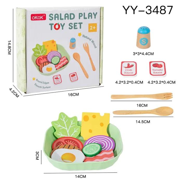 Ensemble de jouets de simulation en bois pour salade