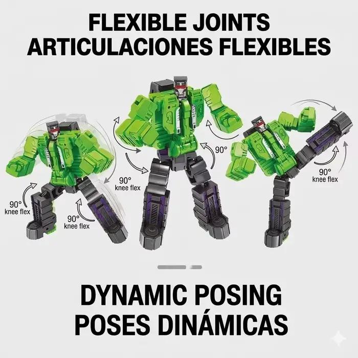 Ensemble de jouets robots transformables 6-en-1 — Véhicule d'ingénierie combinable — Modèle de figurine articulée — Jouet de construction cadeau pour garçons