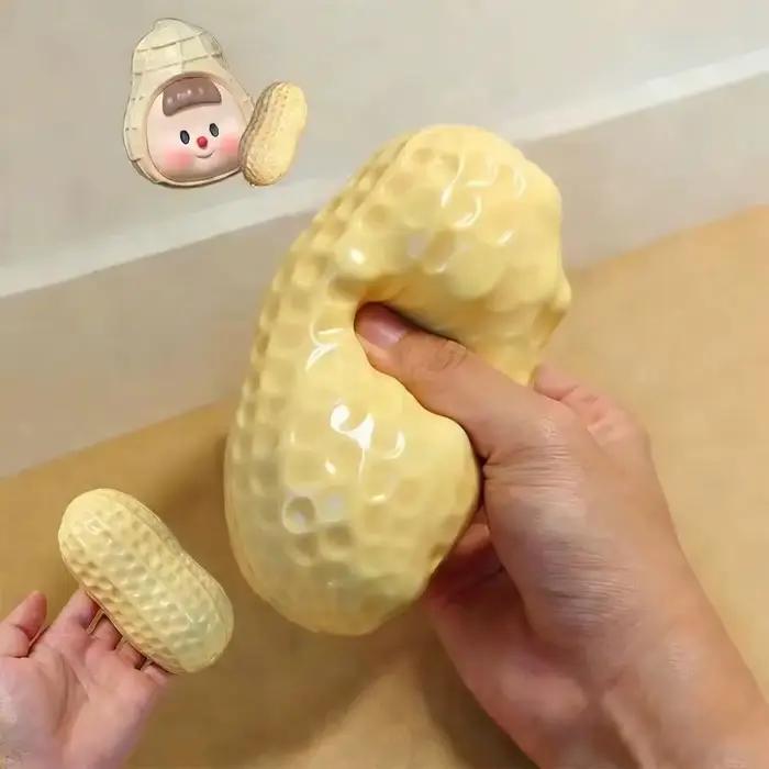 Balle anti-stress cacahuète, jouet à presser croquant, jouet sensoriel ASMR, sensation douce et onctueuse, jouets anti-stress pour enfants et adultes