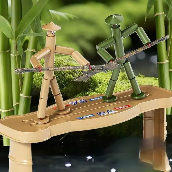 Jouet de combat en bambou pour homme à deux joueurs, jeux parents-unisexes, jeu de société de combat Anti-stress, sac de matériaux faits à la main, jouet de bricolage