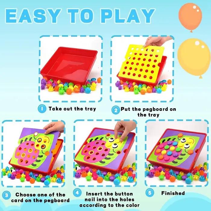 Puzzle à boutons de grandes pièces pour l'éducation de la petite enfance jouet éducatif pour enfants puzzle de reconnaissance des couleurs occasions spéciales anniversaire Noël