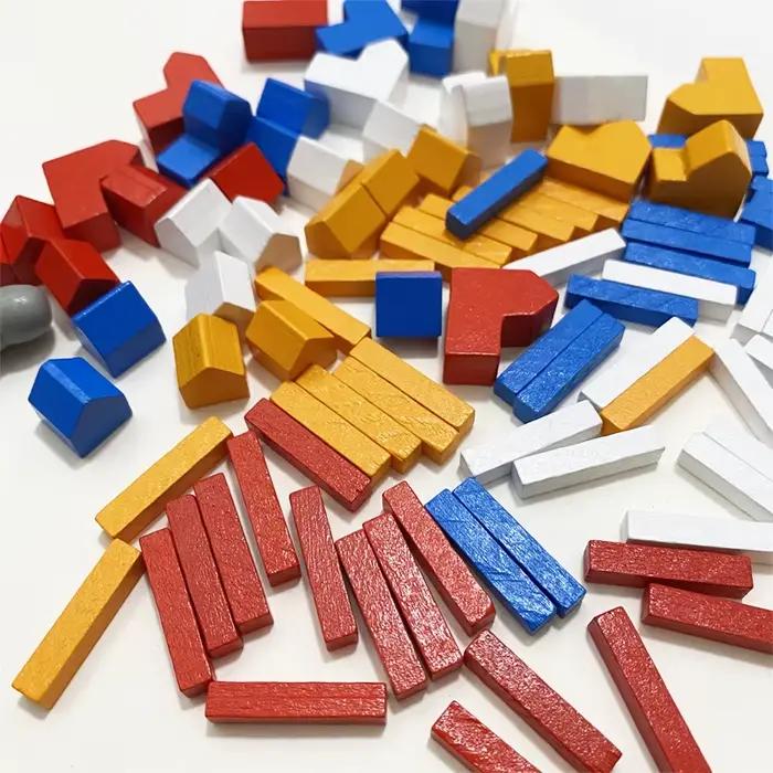 Pièces en bois pour construction maison ville échecs imagination enfant adultes jouets éducatifs occasions familiales