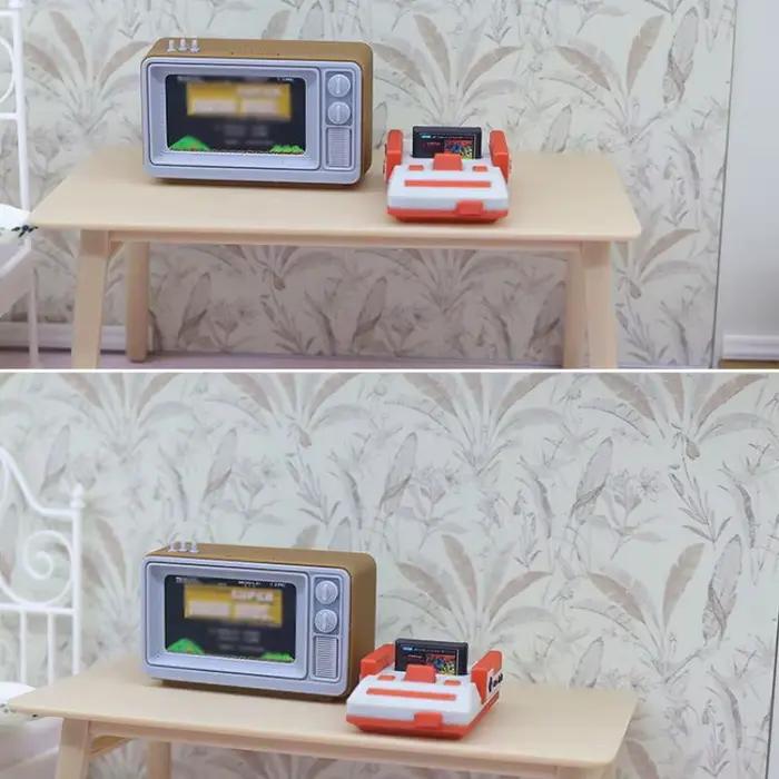 Mini meubles de console de jeu TV pour maison de poupée modèle nostalgique accessoire de décoration échelle 1/12 occasions spéciales enfants et adultes