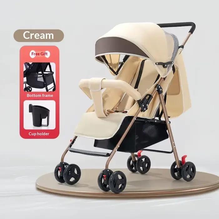 Poussette bébé pliable légère, pliage à une main, dossier réglable, amortissement des chocs, siège h