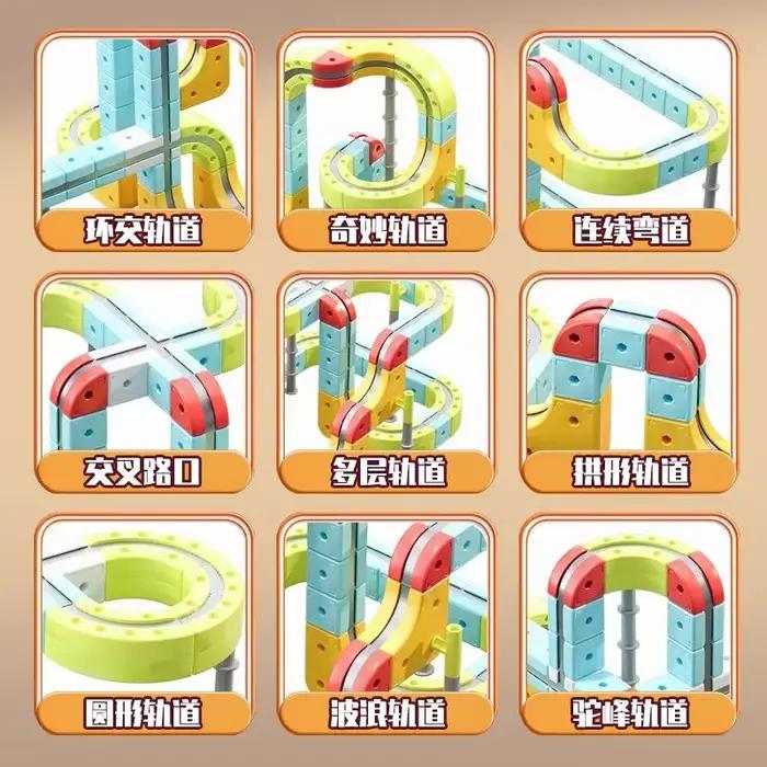 Train électrique magnétique, circuit magique, voiture DIY, jouet cube, modèle créatif éducatif, voitures sur rail, cadeaux pour enfants garçons