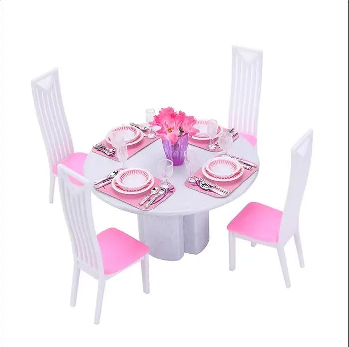 Nouvel ensemble de jeux pour meubles de 30 Cm, tables et chaises de salon 1/6 BJD Bonecas, accessoires pour maison de poupée, jouets Puzzle pour bébé